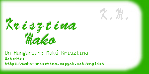 krisztina mako business card
